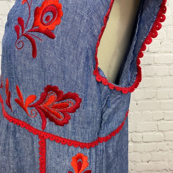 bea linen embroidered dress